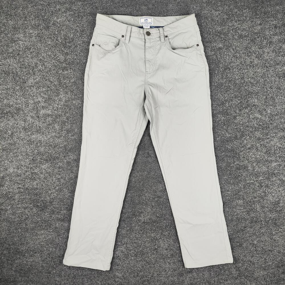 Southern Tide Pants Mens 30x27 Gray Nylon Stretch 5-Pocket Performance Chino